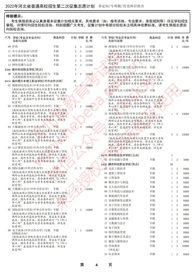 2022河北专科征集志愿：2022年河北省专科批第二次专科补录学校名单