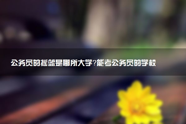 公務(wù)員的搖籃是哪所大學(xué)？能考公務(wù)員的學(xué)校有哪些好？