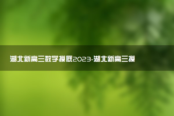 湖北新高三數(shù)學(xué)摸底2023-湖北新高三摸底百校聯(lián)考數(shù)學(xué)試卷答案