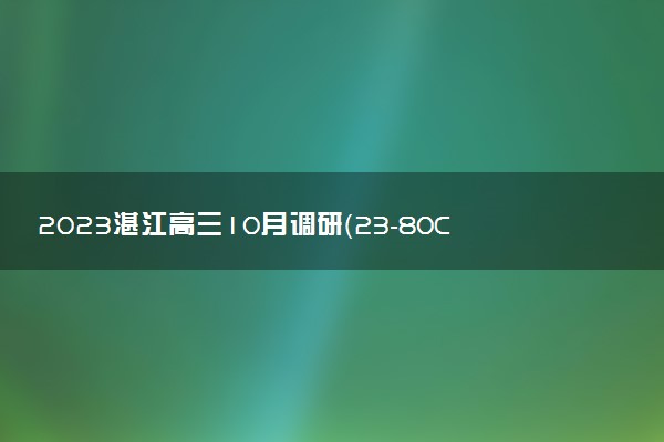 2023湛江高三10月調(diào)研（23-80C）政治答案解析及試題（已更新）