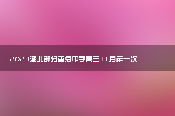 2023湖北部分重點(diǎn)中學(xué)高三11月第一次聯(lián)考各科試題及參考答案（更新中）