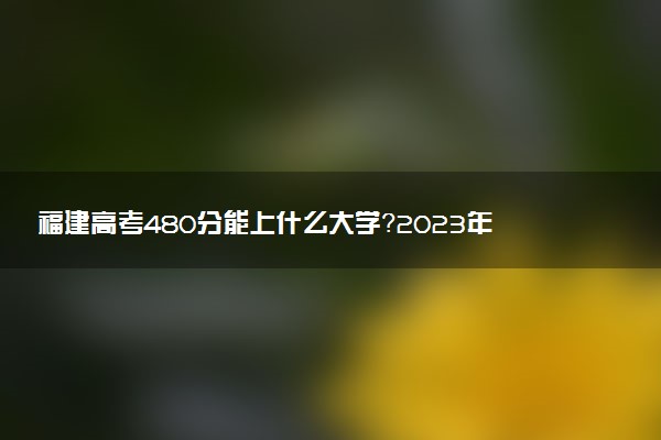 福建高考480分能上什么大學(xué)？2023年可以報(bào)考哪些學(xué)校？附排名
