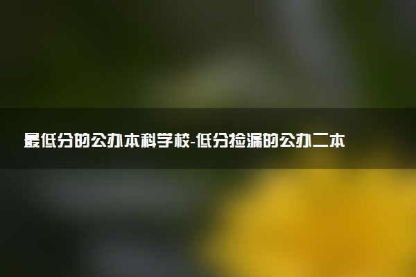 最低分的公辦本科學(xué)校-低分撿漏的公辦二本院校