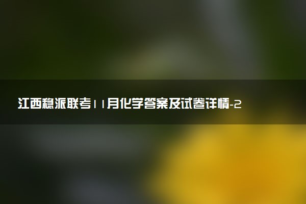江西穩(wěn)派聯(lián)考11月化學(xué)答案及試卷詳情-2023江西穩(wěn)派聯(lián)考化學(xué)答案